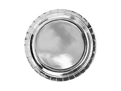 Zilverkleurige Metallic Borden 23cm - 6 stuks