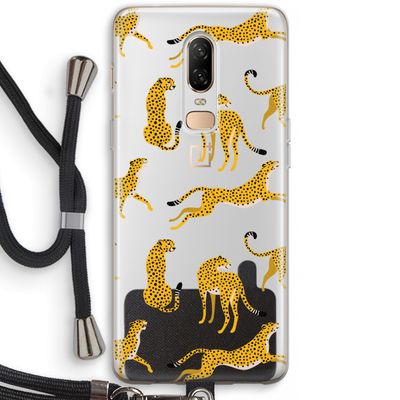 Luipaard: OnePlus 6 Transparant Hoesje met koord