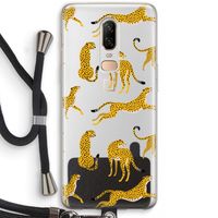Luipaard: OnePlus 6 Transparant Hoesje met koord