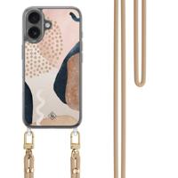 iPhone 17 hoesje met beige koord - Abstract dots