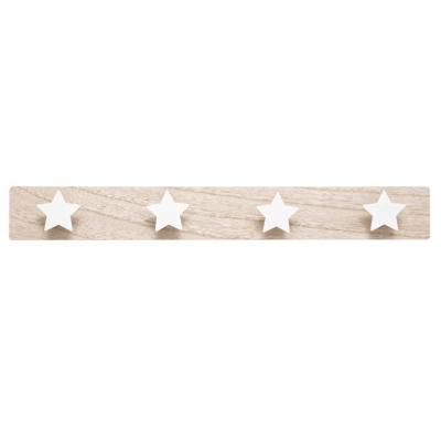 Kapstok kinderkamer - sterren - 4 haken - MDF - 55 x 7 cm