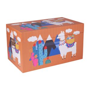Opbergkist lama - oranje - 45x26x25 cm