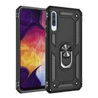 Armor schokbestendige TPU + PC beschermhoes voor Galaxy A50 met 360 graden rotatie houder (zwart)