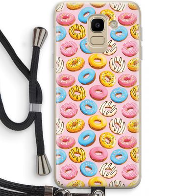 Pink donuts: Samsung Galaxy J6 (2018) Transparant Hoesje met koord
