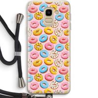 Pink donuts: Samsung Galaxy J6 (2018) Transparant Hoesje met koord