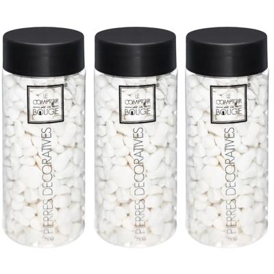 Kleine decoratie/hobby steentjes - 3x - wit - 750 gram