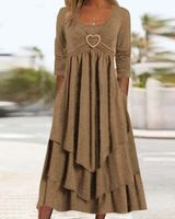 Casual Jersey Grommets Loose Dress - thumbnail