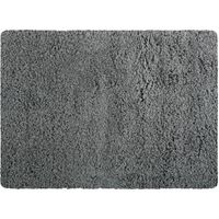 MSV Badkamerkleedje/badmat tapijt - voor de vloer - grijs - 50 x 70 cm - langharig - Badmatjes - thumbnail