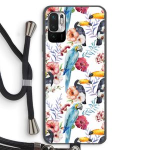 Bloemen tukan: Xiaomi Redmi Note 10 5G Transparant Hoesje met koord
