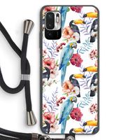 Bloemen tukan: Xiaomi Redmi Note 10 5G Transparant Hoesje met koord