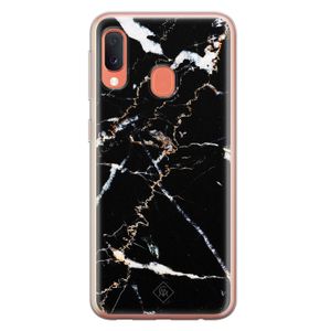 Samsung Galaxy A20e siliconen hoesje - Marmer zwart
