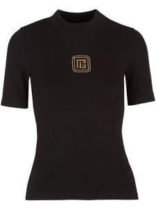 Balmain t-shirt Retro à logo brodé - Noir