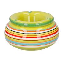 Storm asbak - groen/multi-kleur - 13 x 7 cm - keramiek - terras/buiten asbak - tuinasbak