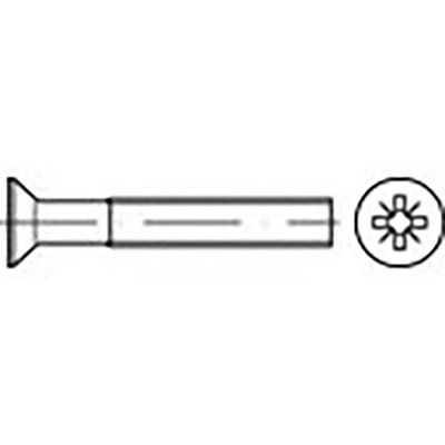 TOOLCRAFT TO-6863058 Verzonken schroeven M4 45 mm Kruiskop Pozidriv DIN 965 Staal Verzinkt 500 stuk(s)