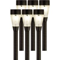 6x Buiten/tuin LED zwarte stekers Jive solar verlichting 32 cm