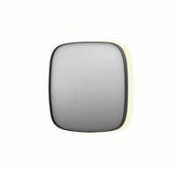 Spiegel INK SP30 100x4x100 cm incl. Indirect LED-Verlichting Rondom en Spiegelverwarming Geborsteld Metal Black