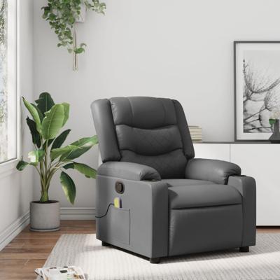 Massagestoel van grijs kunstleer
