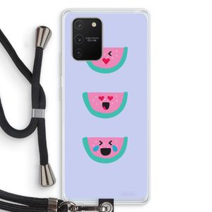 Smiley watermeloen: Samsung Galaxy S10 Lite Transparant Hoesje met koord