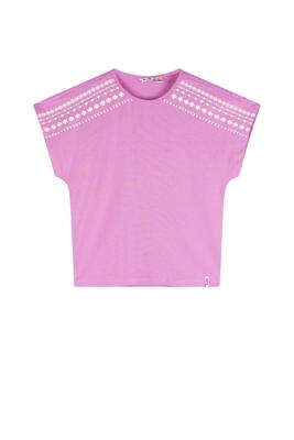 NoNo zomer top meisjes - fresia paars - print - Katy