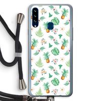 Ananas bladeren: Samsung Galaxy A20s Transparant Hoesje met koord Ananas bladeren: Samsung Galaxy A20s Transparant Hoesje met koord