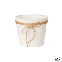 Grondlegger Ibergarden Wit Bruin Stof Touw Plastic 18 x 16 cm 19,5 x 17,5 x 19,5 cm (24 Stuks)