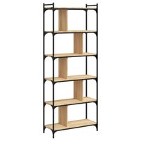 vidaXL Boekenkast 6-laags 76x32x192 cm bewerkt hout sonoma eikenkleur