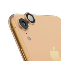 Titanium legering metalen camera lens beschermer gehard glas film voor iPhone XR (goud)