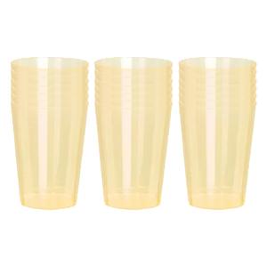 Beker- 18x - geel - kunststof - 280ml- herbruikbaar glas