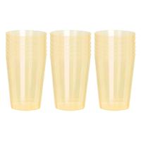 Beker- 18x - geel - kunststof - 280ml- herbruikbaar glas