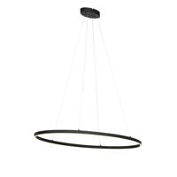 QAZQA Design hanglamp zwart ovaal incl. LED 3-staps dimbaar - Ovallo - thumbnail