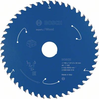 Bosch Accessories Kreissägeblatt Ø 190x30x1,5mm 48 WZ HM Expert for Wood 2608644514 Cirkelzaagblad 190 x 30 mm Aantal tanden: 48 1 stuk(s)