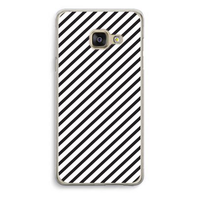 Strepen zwart-wit: Samsung Galaxy A3 (2016) Transparant Hoesje