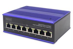 ASSMANN Electronic DN-650108 netwerk-switch Fast Ethernet (10/100) Power over Ethernet (PoE) Zwart, Blauw