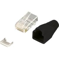 LogiLink MP0024 RJ45-connector, Cat 6 Stekker, recht Aantal polen: 8P8C Zwart 100 stuk(s)