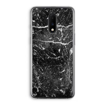 Zwart marmer: OnePlus 7 Transparant Hoesje