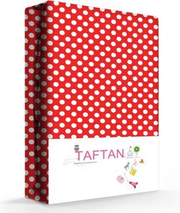 Taftan Hoeslakens Polkadots Rood-60 x 120 cm