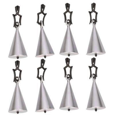 Tafelkleedgewichtjes kegels - 8x - zilver - 7 cm - tafellaken gewichtjes