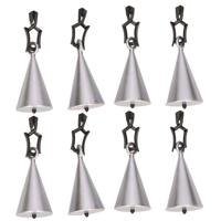 Tafelkleedgewichtjes kegels - 8x - zilver - 7 cm - tafellaken gewichtjes