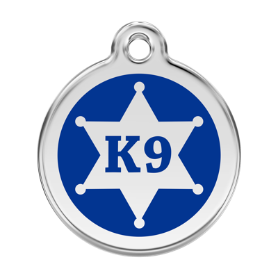 Sheriff Navy roestvrijstalen hondenpenning large/groot dia. 3,8 cm - Reddingo