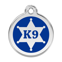 Sheriff Navy roestvrijstalen hondenpenning large/groot dia. 3,8 cm - Reddingo