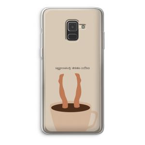 Aggressively drinks coffee: Samsung Galaxy A8 (2018) Transparant Hoesje