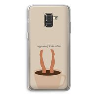 Aggressively drinks coffee: Samsung Galaxy A8 (2018) Transparant Hoesje