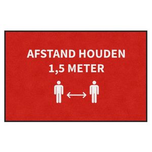 Deurmat 'Afstand houden' anderhalve meter - 115x180 cm