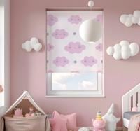 Roze kinderpatroon rolgordijn wolken