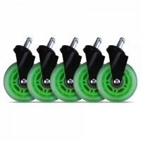 L33T Gaming 160531 3inch rubber casters, green, 5pcs