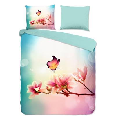 Dekbedovertrek Yuni - Tweepersoons (200x200 cm) - Meerkleurig Microvezel - Dessin: Bloemen, Dieren - Pure - Dekbed-Discounter.nl
