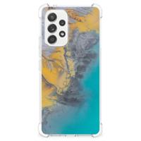 Samsung Galaxy A53 5G Anti-Shock Hoesje Marble Blue Gold
