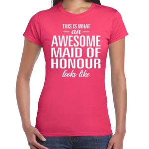 Awesome maid of honour/getuige cadeau t-shirt roze dames