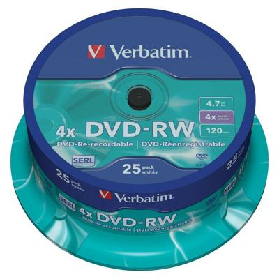 DVD-RW Verbatim 25 Stuks Multicolour 4,7 GB 4x