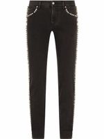 Dolce & Gabbana jean skinny à ornements en cristal - Noir